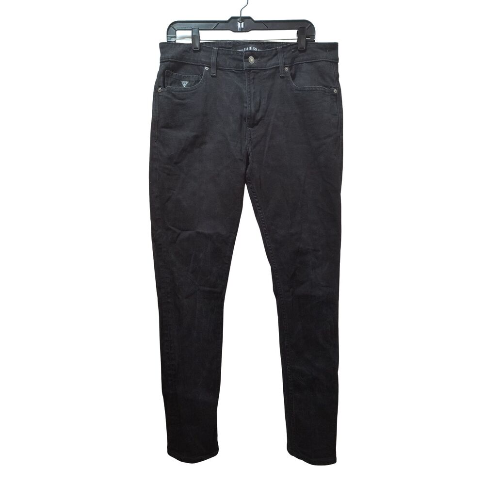 Guess Slim Tapered Jeans Men’s 34x32 Black Washed Stretch Denim